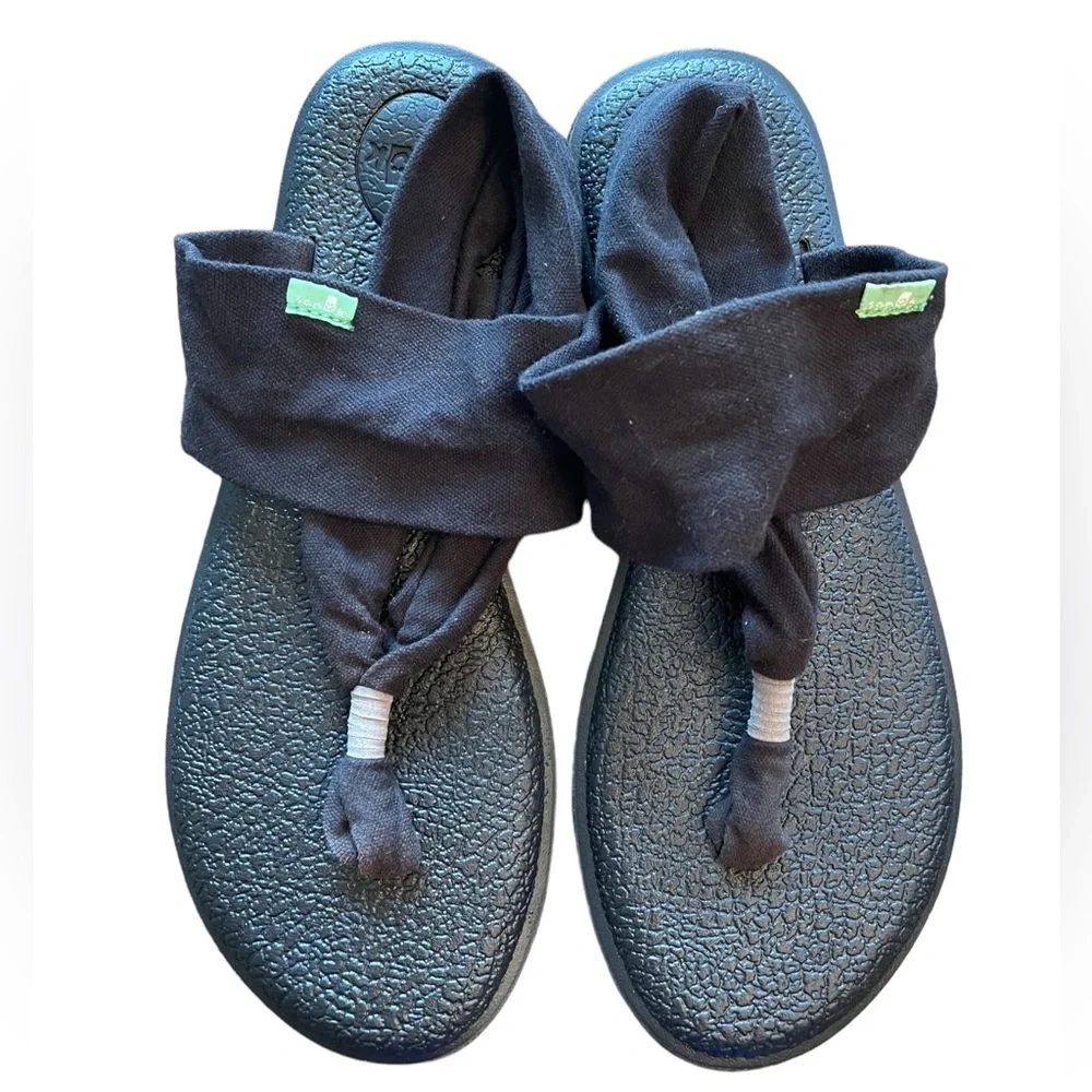 Sanuk Yoga Sling 2 Black Sandals Flip-Flops Thong Shoes Women’s Size 9, EU 40 - Picture 4 of 10